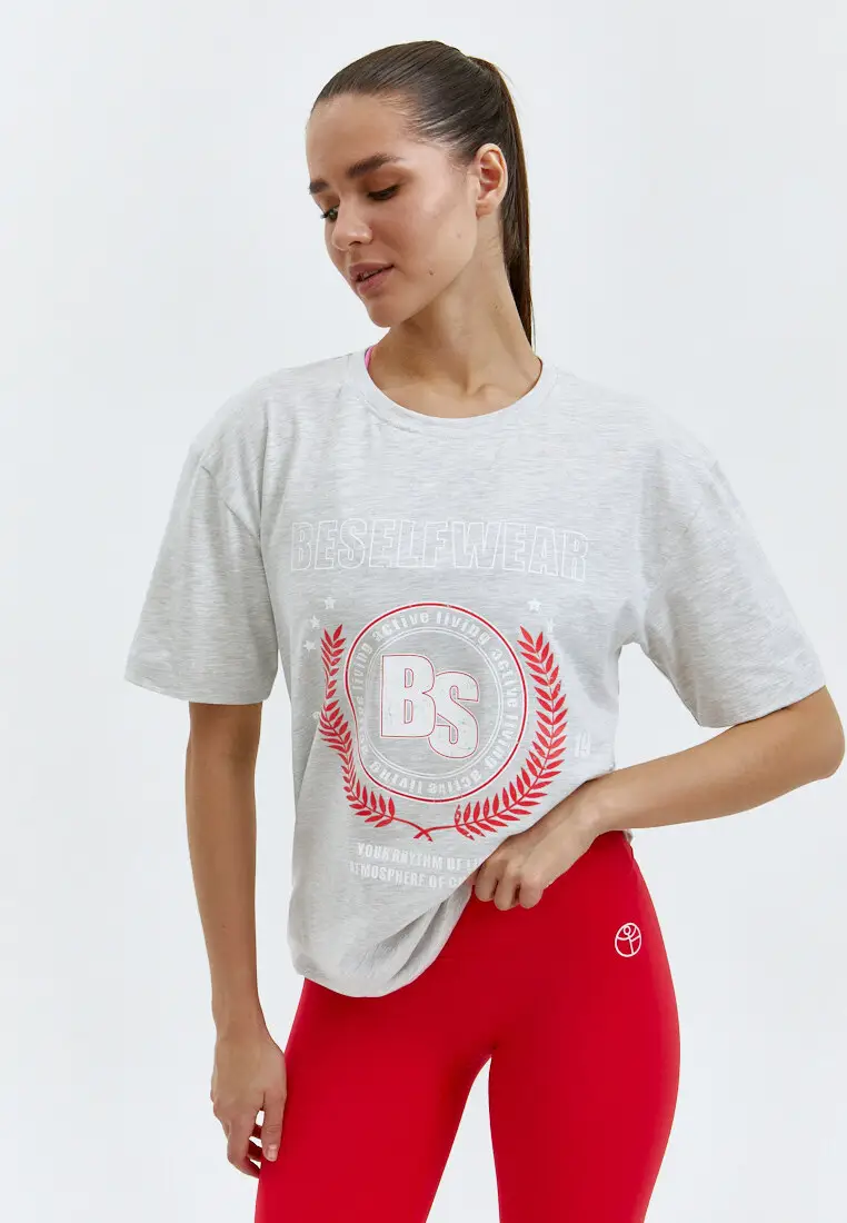 Футболка BSWR серая с принтом