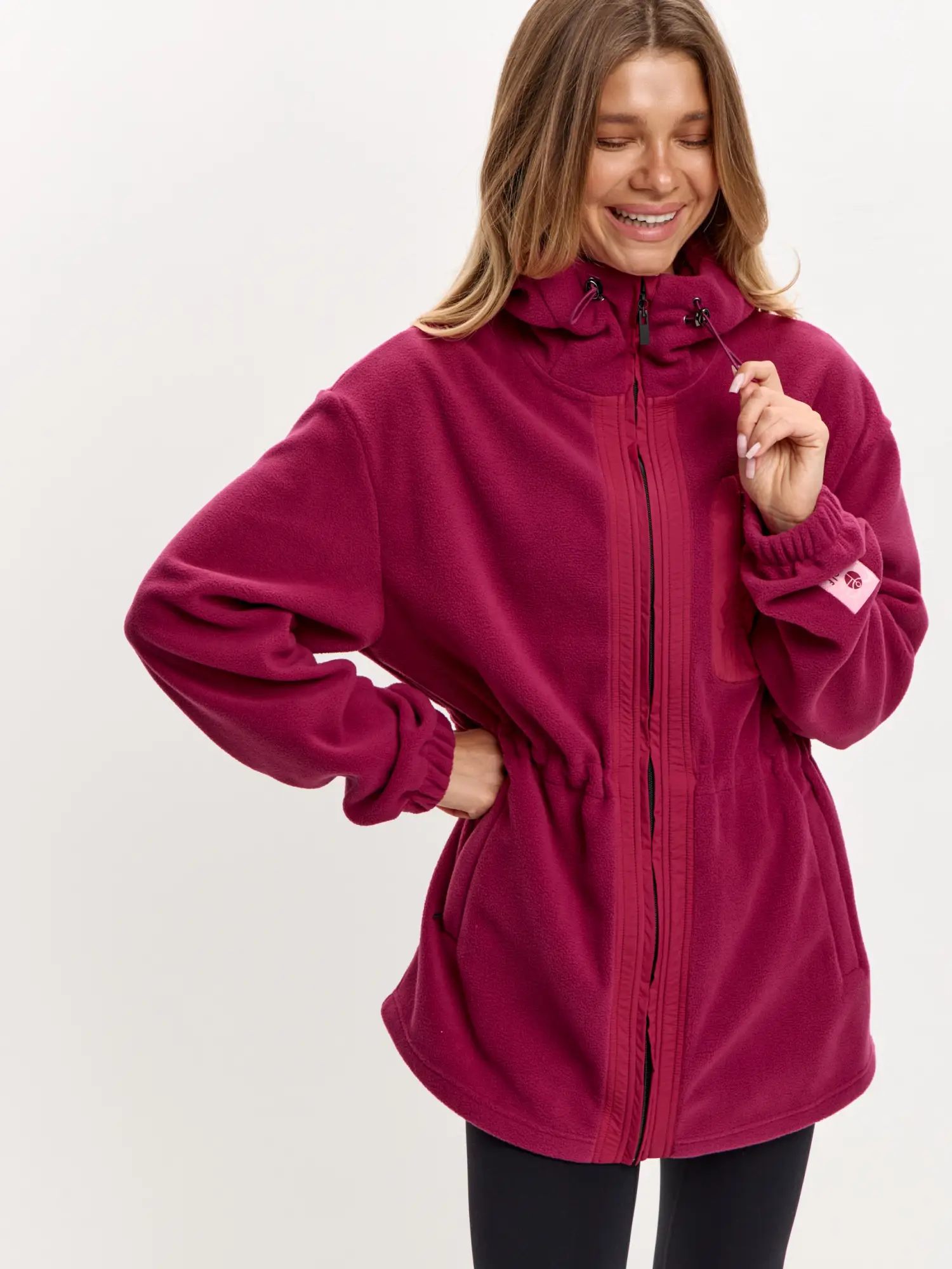 Жакет на молнии FLEECE ягодный
