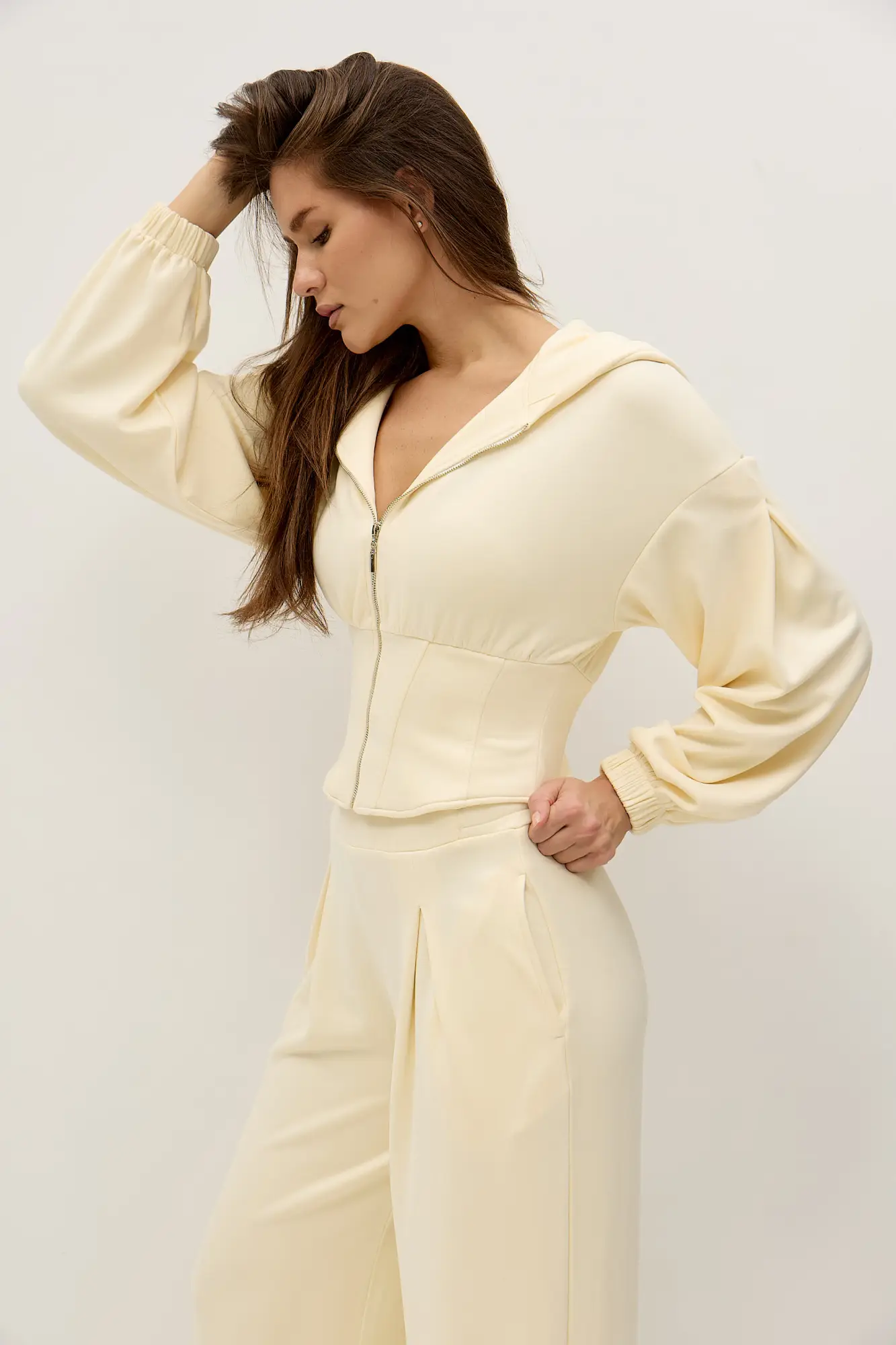 Худи с имитацией корсета URBAN COMFORT молочное