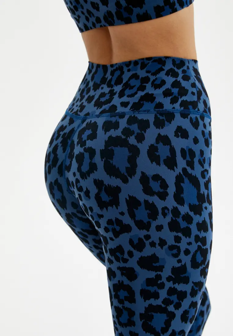 Лосины FAUNA пыльно-синий леопард