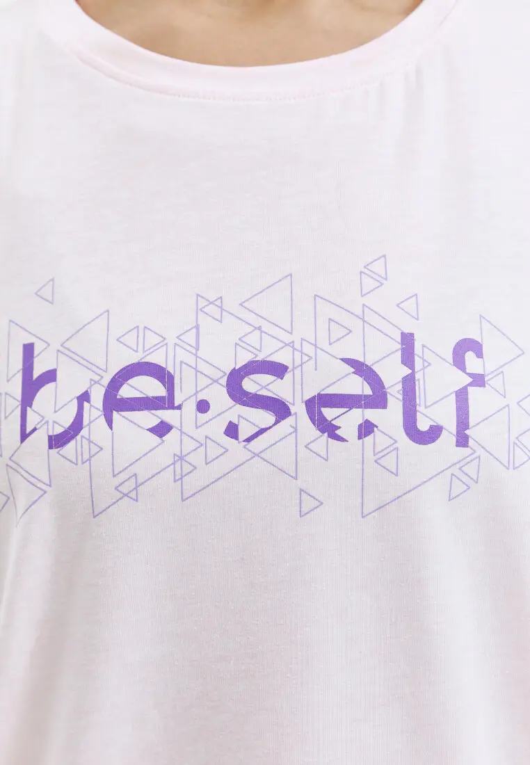 Футболка с геометрическим принтом BeSelf розовая