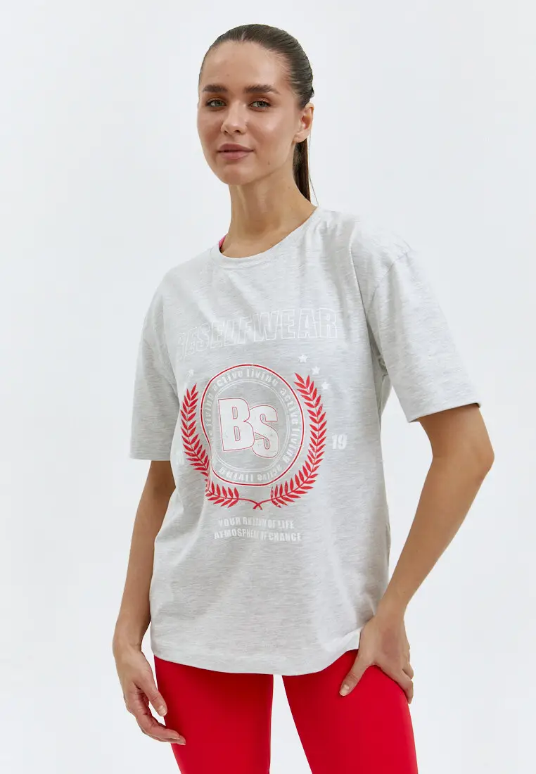 Футболка BSWR серая с принтом