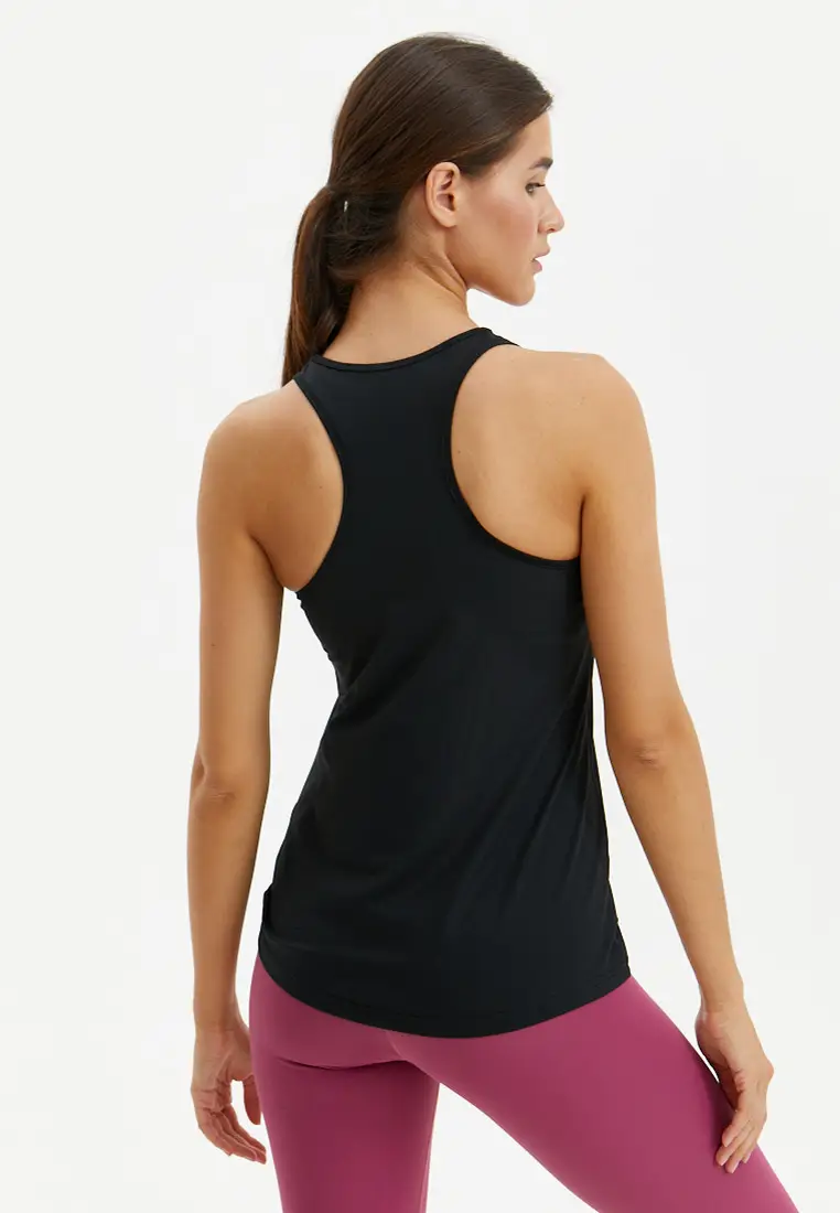 Удлиненная майка SATIN BASE черная