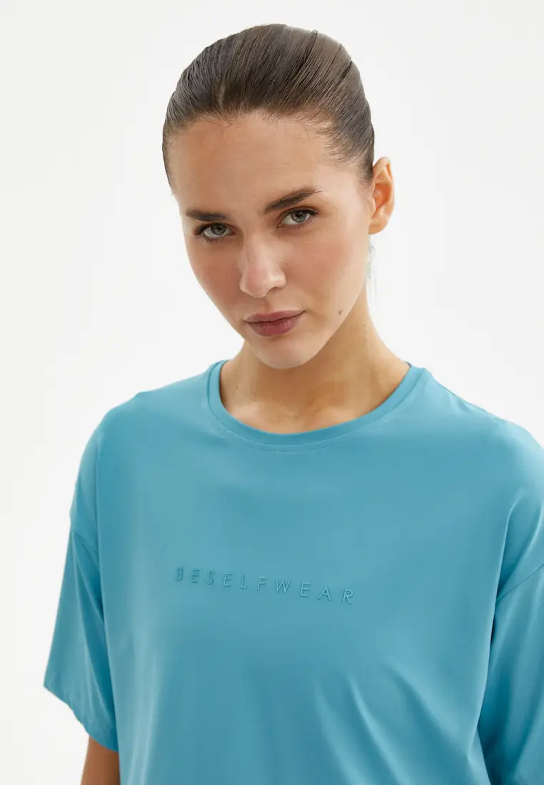 Футболка SATIN BASE пыльно-бирюзовая