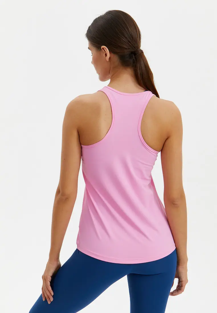 Удлиненная майка SATIN BASE розовая