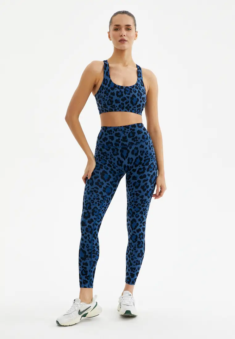 Топ-бра FAUNA пыльно-синий леопард 