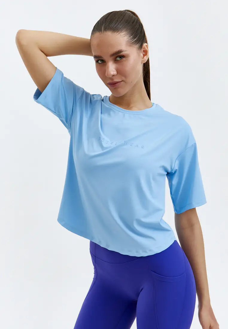 Футболка SATIN BASE голубая