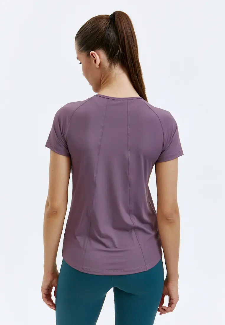 Удлиненная футболка SATIN BASE сливовая