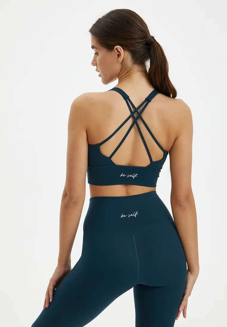 Топ-бра удлиненный MOTION морская волна