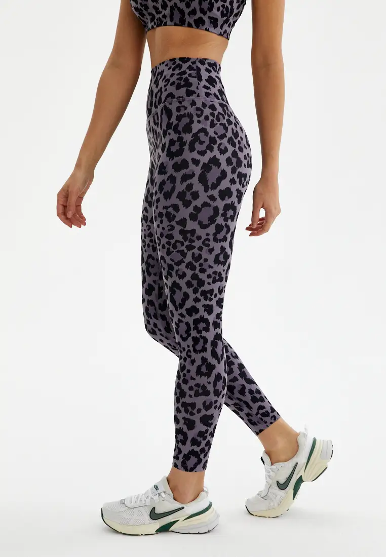 Лосины FAUNA пыльно-сиреневый леопард