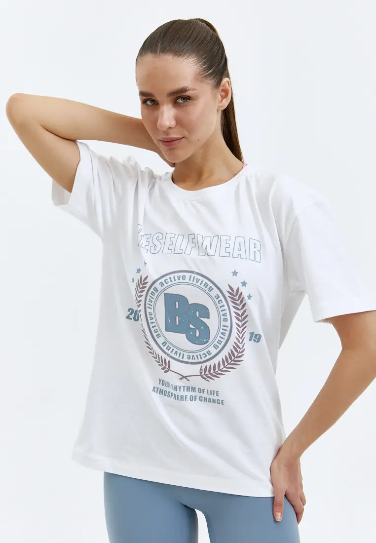 Футболка BSWR белая с принтом
