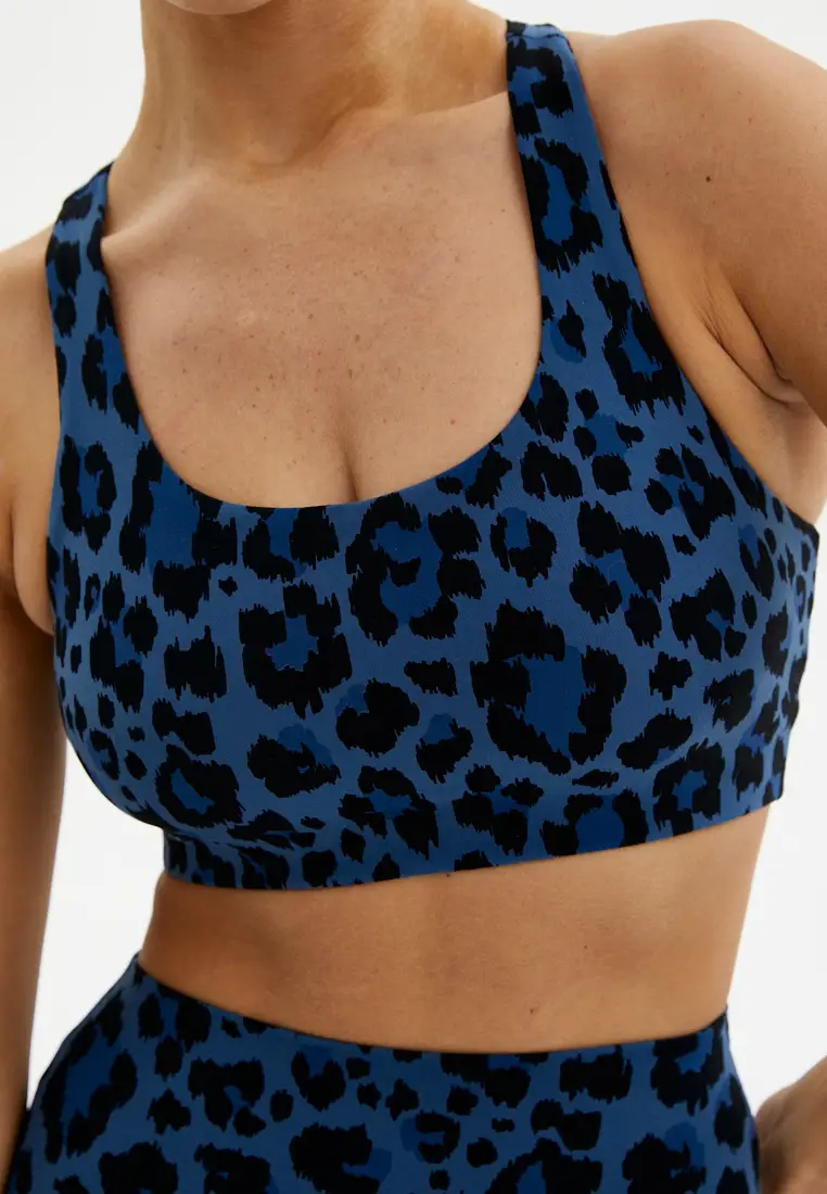 Топ-бра FAUNA пыльно-синий леопард 