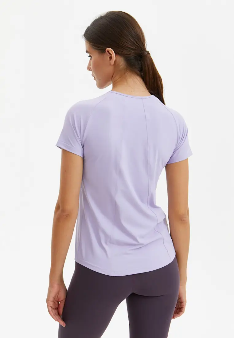Удлиненная футболка SATIN BASE лавандовая