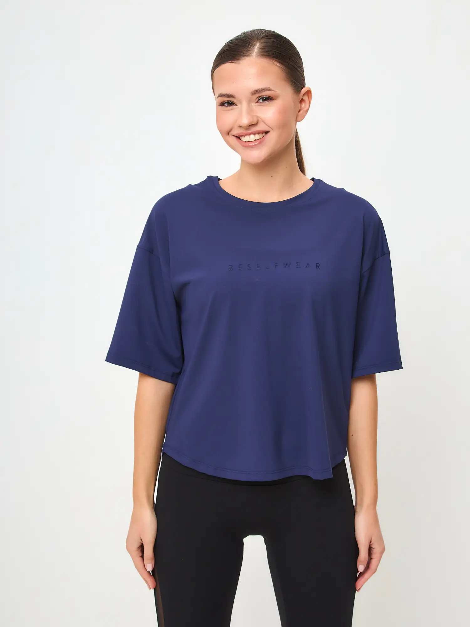 Футболка SATIN BASE темно-синяя