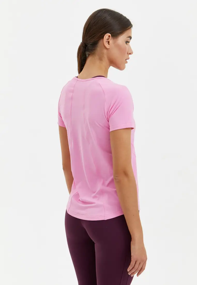 Удлиненная футболка SATIN BASE розовая