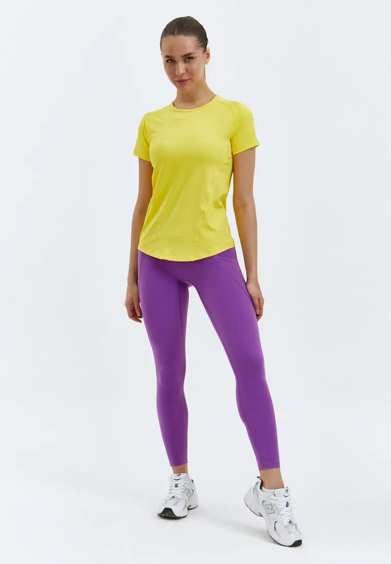 Удлиненная футболка SATIN BASE желтая