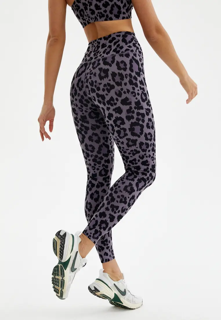 Лосины FAUNA пыльно-сиреневый леопард