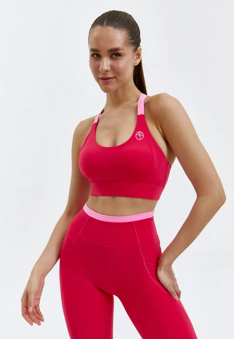 Топ-бра ACCENT с застежкой ярко-розовый