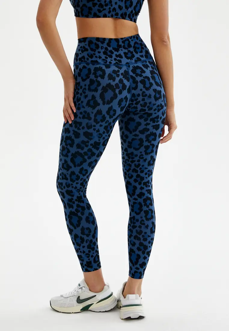 Лосины FAUNA пыльно-синий леопард