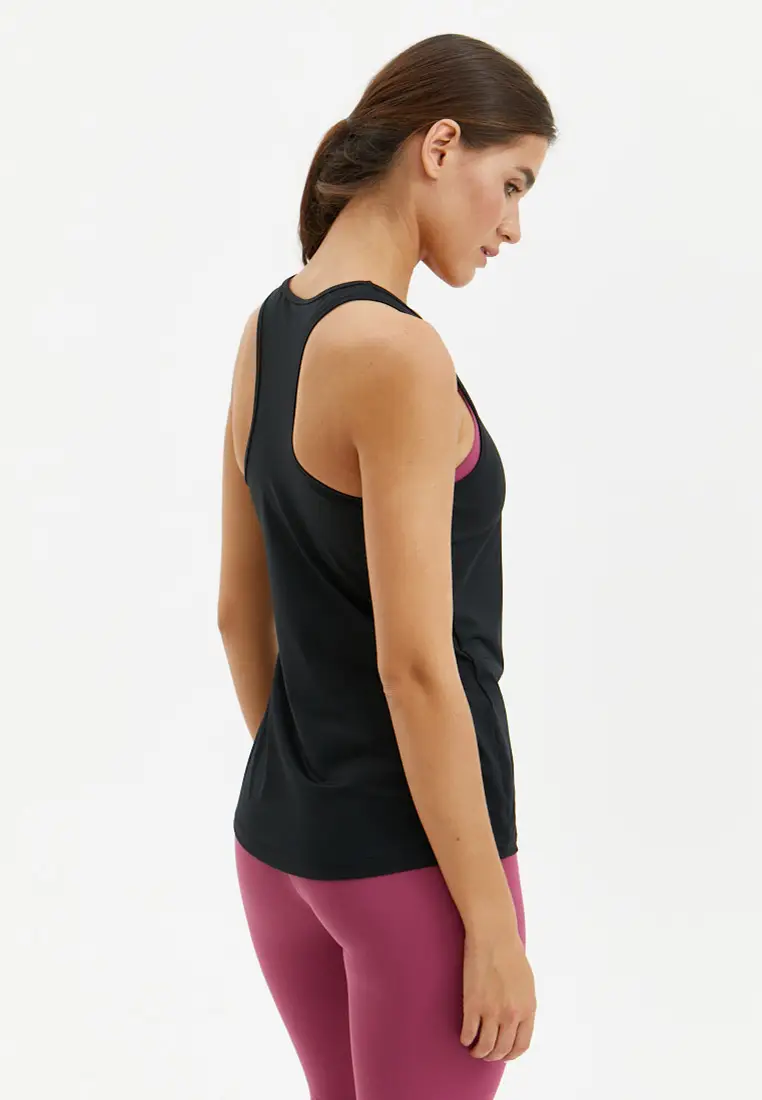 Удлиненная майка SATIN BASE черная